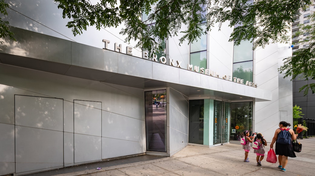 The Bronx Museum of the Arts which includes street scenes and signage as well as a family