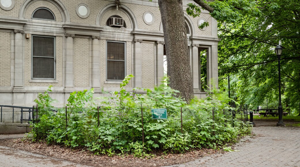 Prospect Park Bandshell which includes heritage elements and a garden