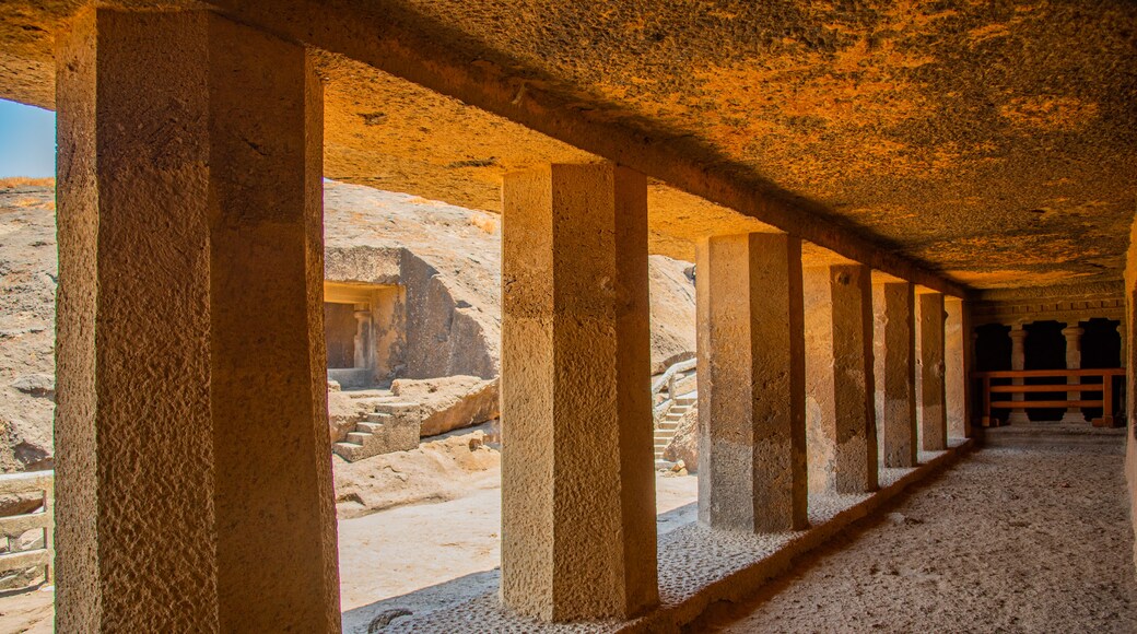 Kanheri Caves showing interior views and heritage elements