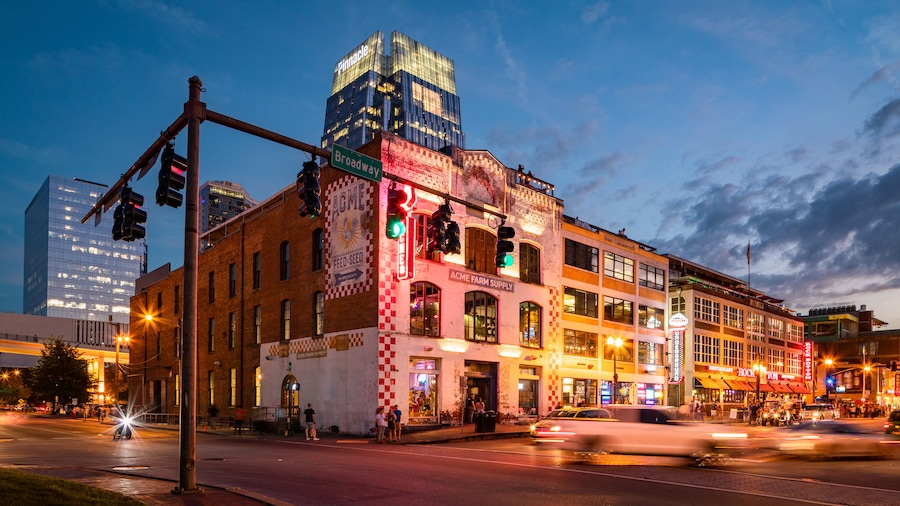 Nashville featuring a city and night scenes