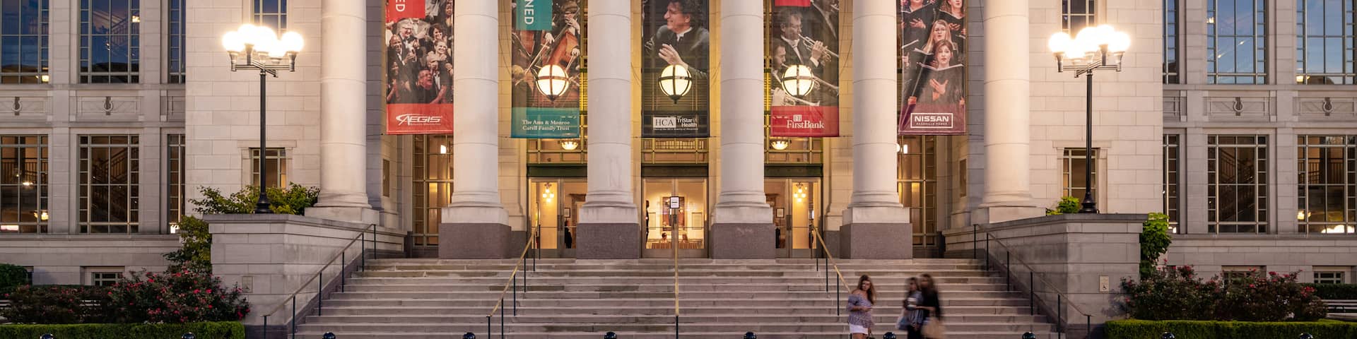 Schermerhorn Symphony Center showing heritage architecture, a city and night scenes