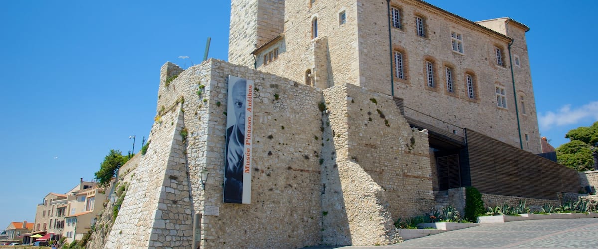 Antibes Old Town which includes heritage architecture and signage
