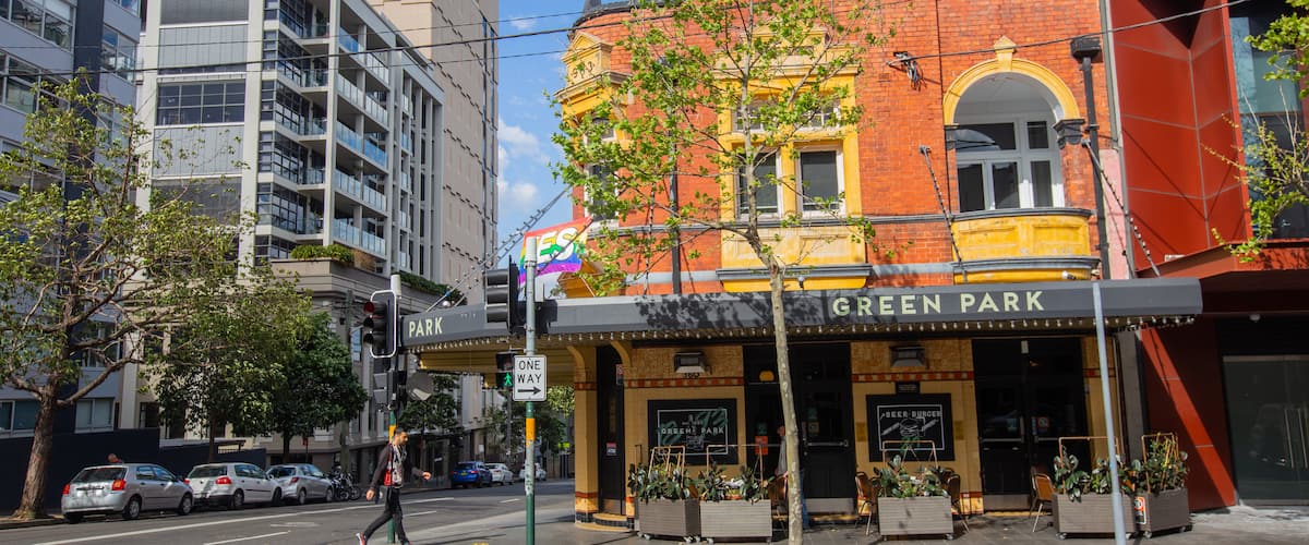 Darlinghurst showing street scenes and a city