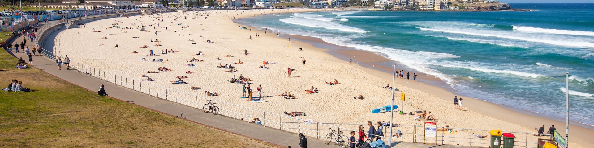Bondi Beach which includes general coastal views and a beach