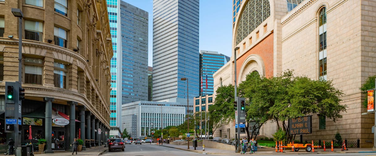 Dallas showing a city and a skyscraper