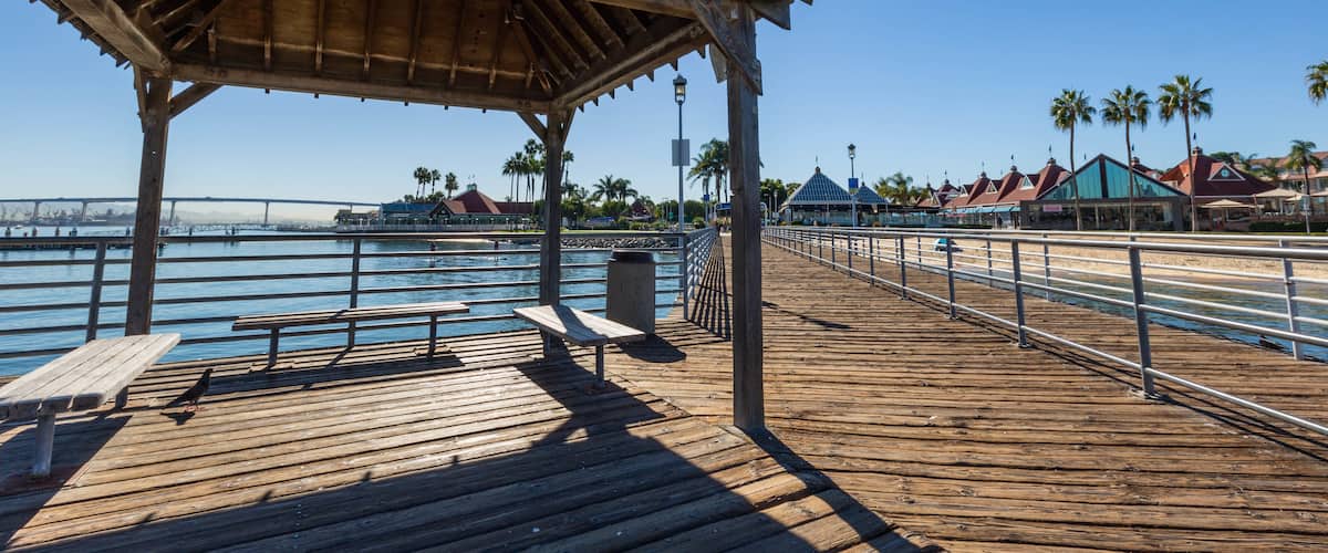 Coronado Ferry Landing which includes a lighthouse