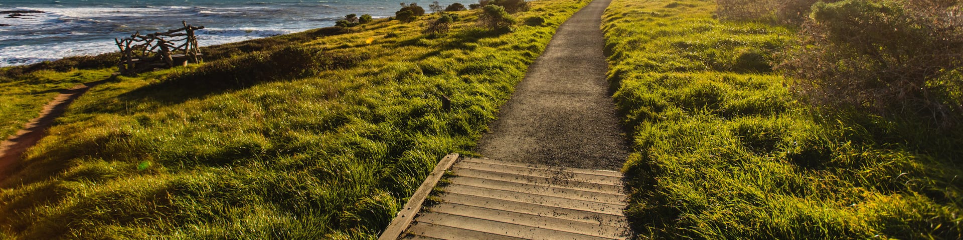 Fiscalini Ranch Preserve which includes general coastal views, tranquil scenes and a sunset