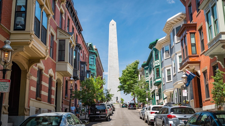View of Bunker Hill Monument in Boston's historic Charlestown neighborhood.