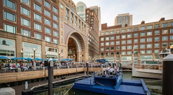 Boston Harbor which includes performance art, music and a bay or harbor