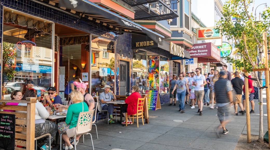 Castro District showing street scenes and outdoor eating