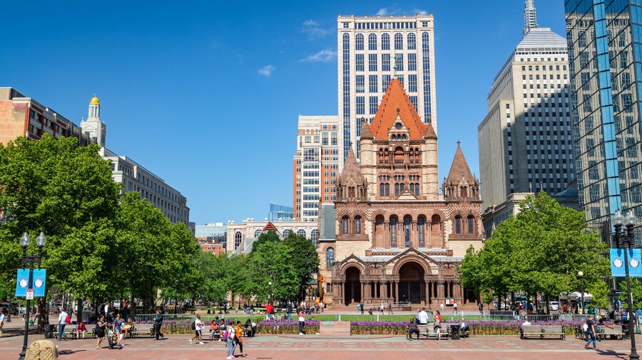 Exterior view of Trinity Church in Boston's Copley Square.
