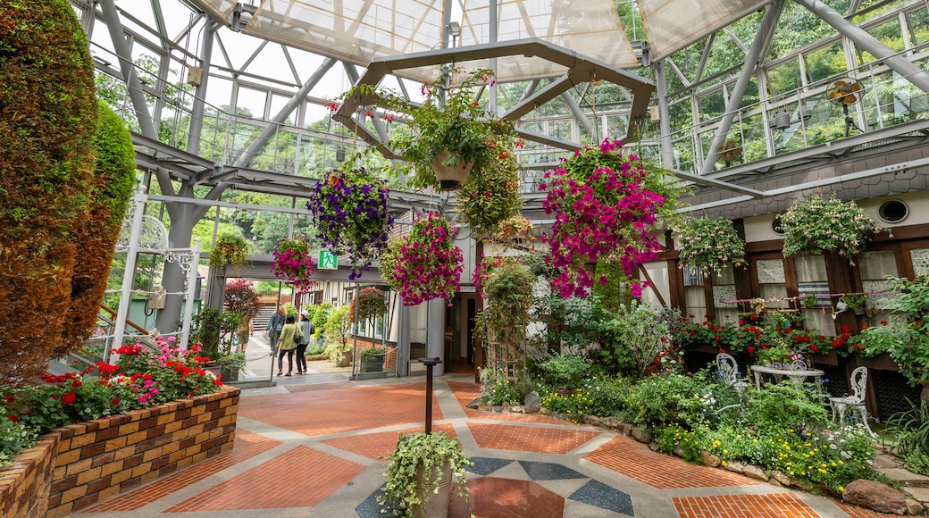 Nunobiki Herb Park featuring a garden, interior views and flowers