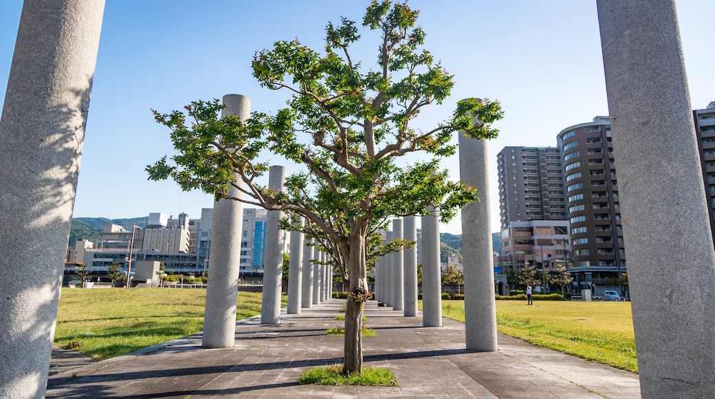 Lake Biwa showing a garden