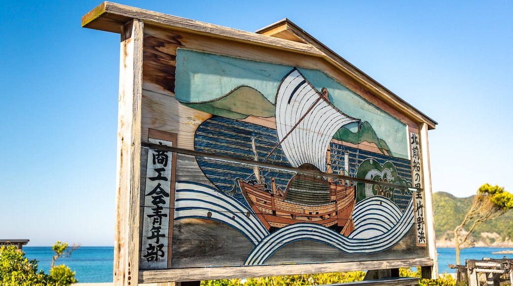 Takeno Beach featuring outdoor art