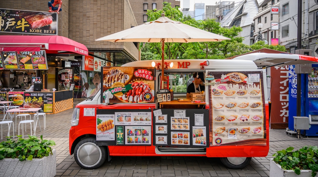 Amerikamura showing markets, street scenes and signage