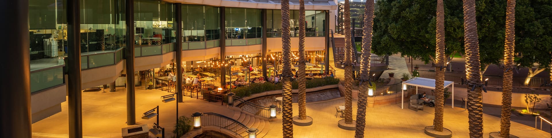 Arizona Center showing night scenes