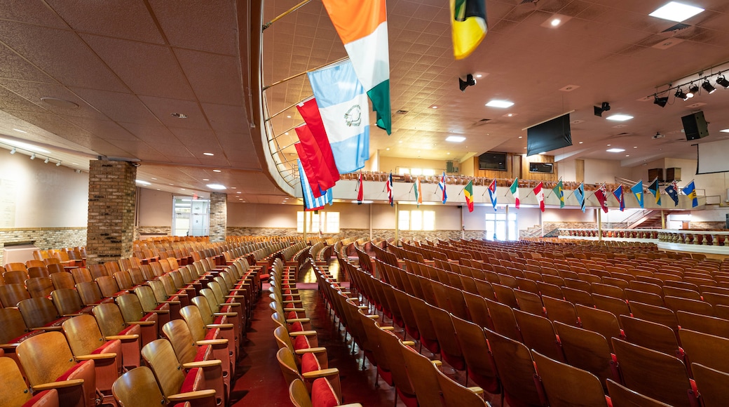 Mason Temple featuring theater scenes and interior views