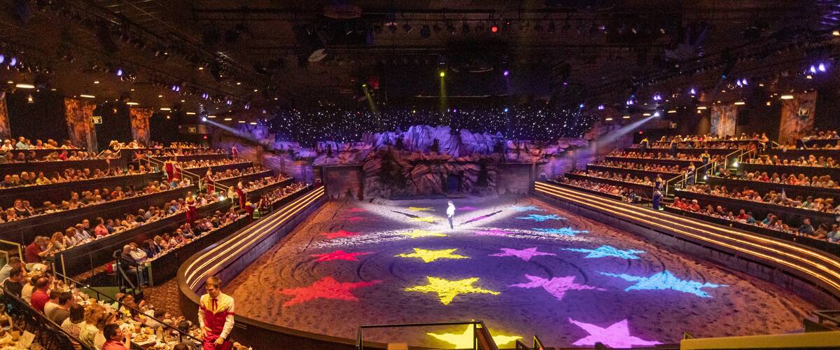 Dolly Parton\'s Stampede Dinner Attraction showing performance art, interior views and theater scenes