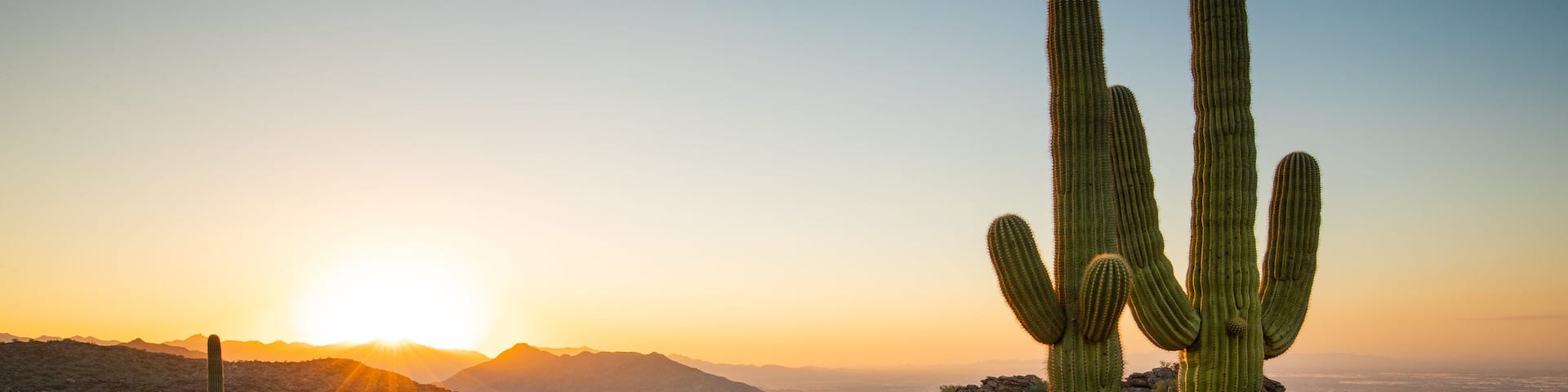 South Mountain Park featuring desert views and a sunset