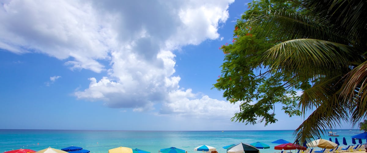 Playa Mullins que incluye un hotel de lujo o resort, una playa y escenas tropicales
