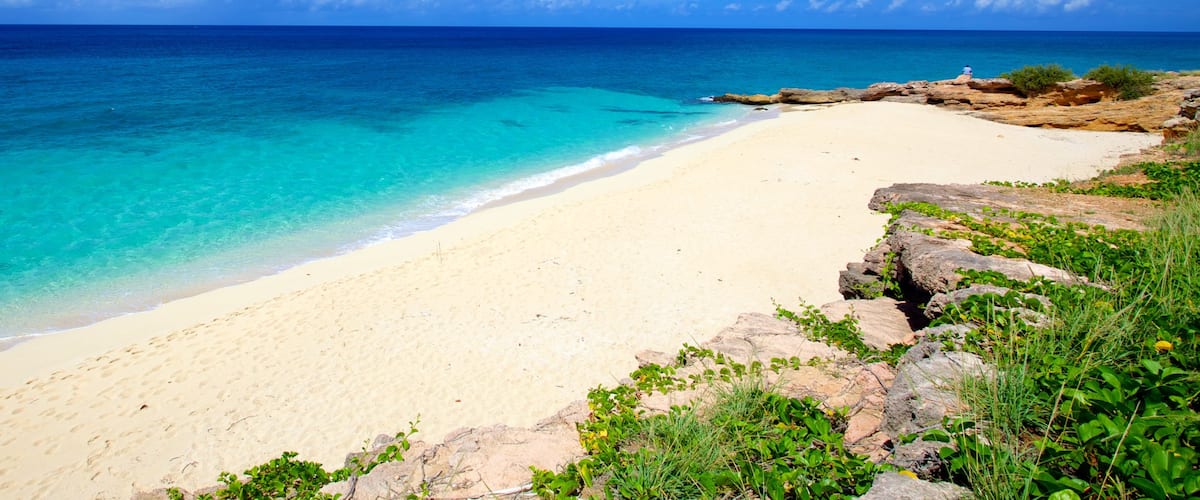 Cupecoy toont landschappen, tropische uitzichten en een strand