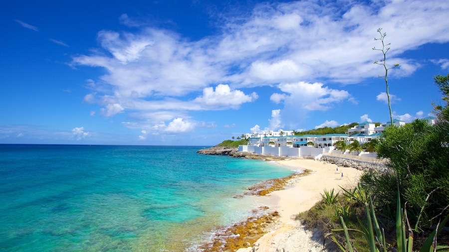 Cupecoy featuring general coastal views, landscape views and a beach