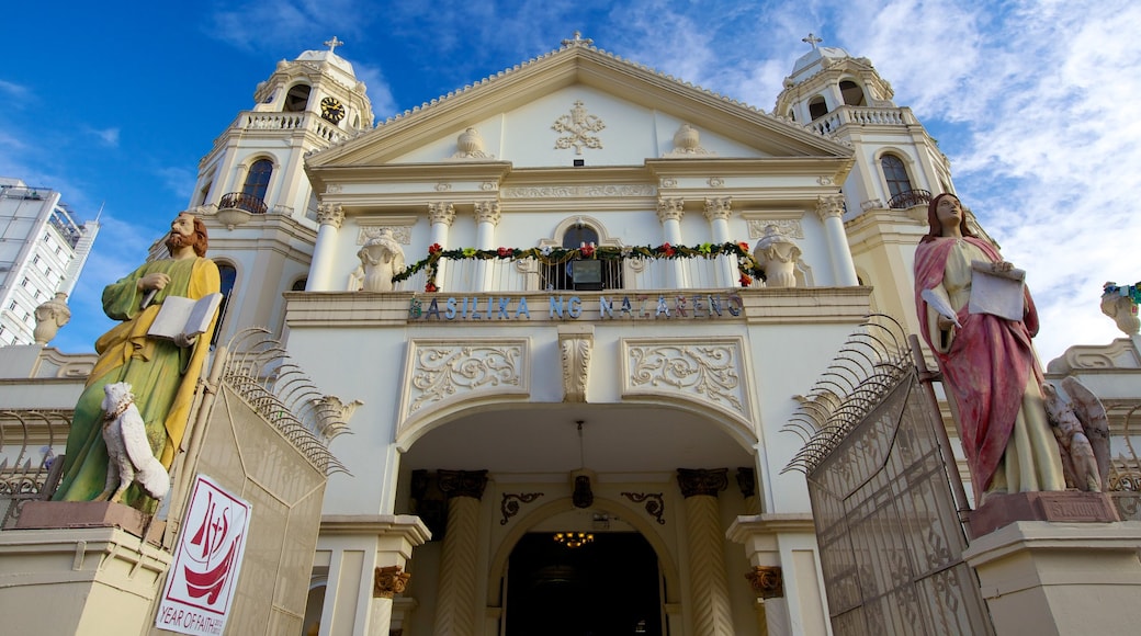 Quiapo Church showing a city, a church or cathedral and religious elements