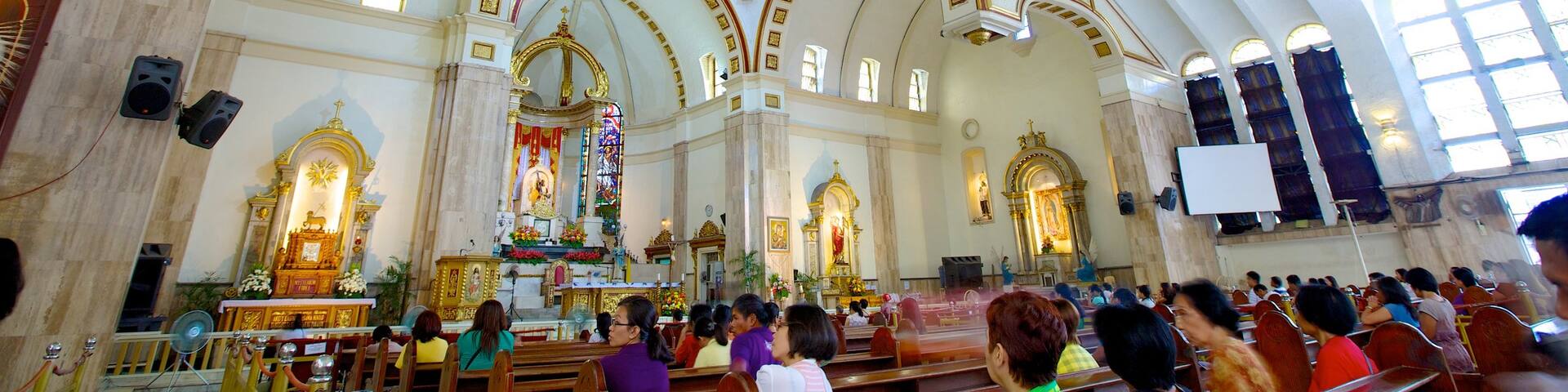 Quiapo Church showing interior views, a church or cathedral and religious elements