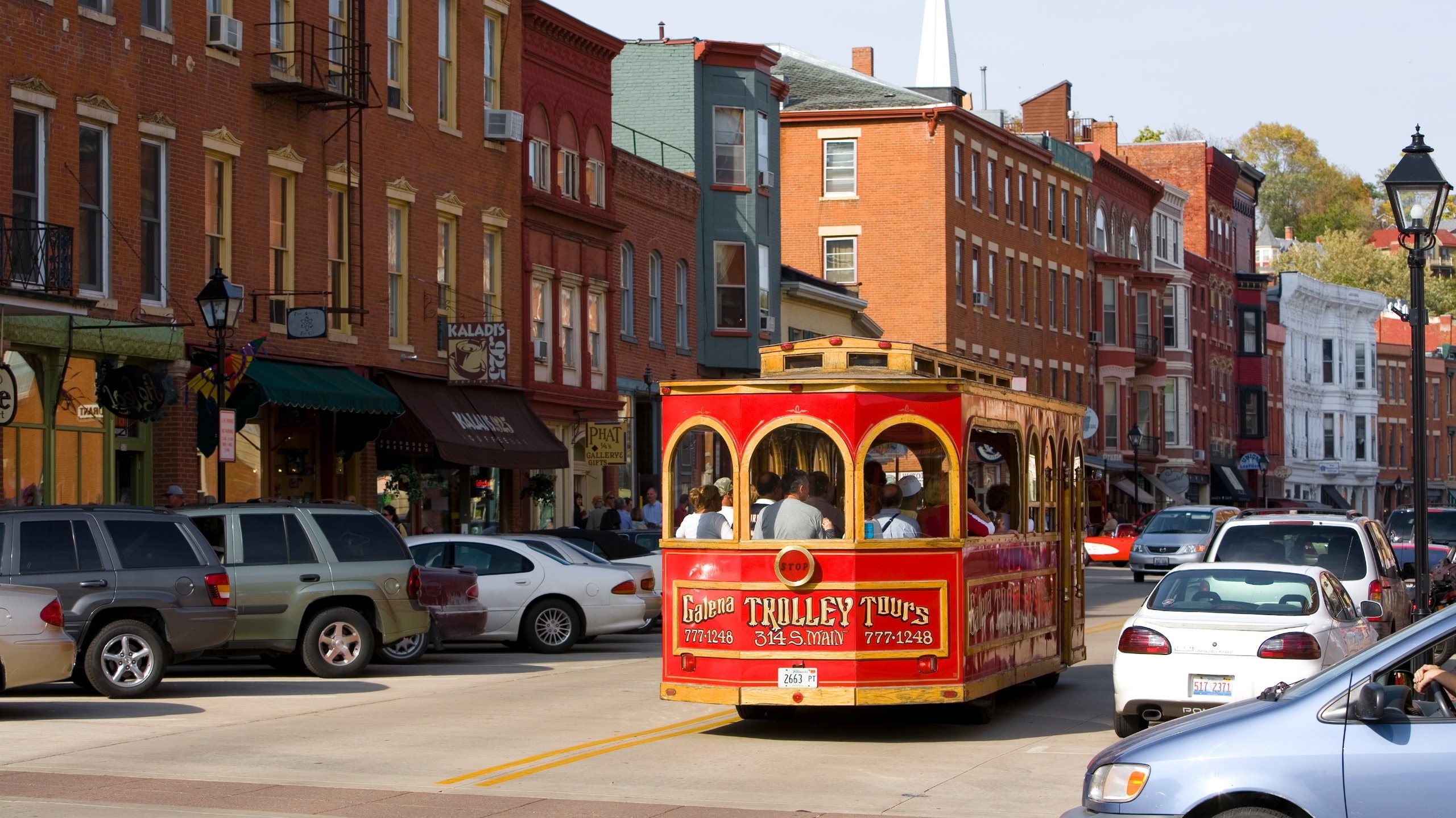 Galena which includes a city, street scenes and railway items