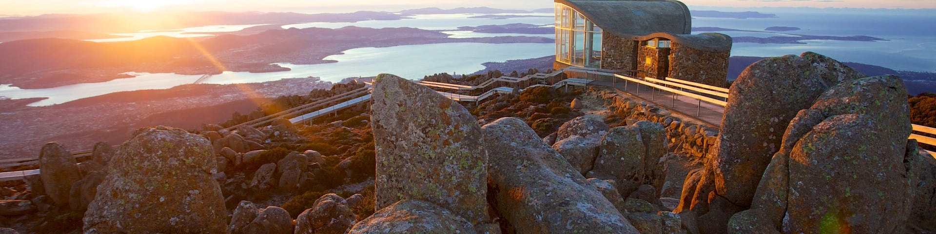 Mt. Wellington which includes landscape views, general coastal views and a sunset
