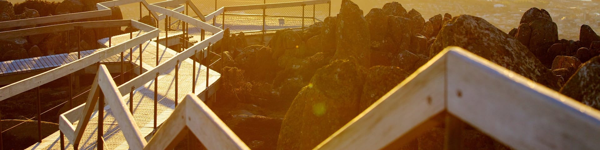 Mount Wellington mit einem Sonnenuntergang, Ansichten und Berge
