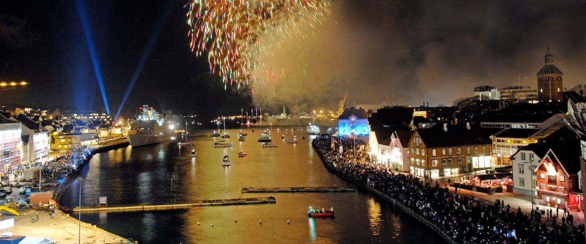 Stavanger featuring performance art, a river or creek and nightlife
