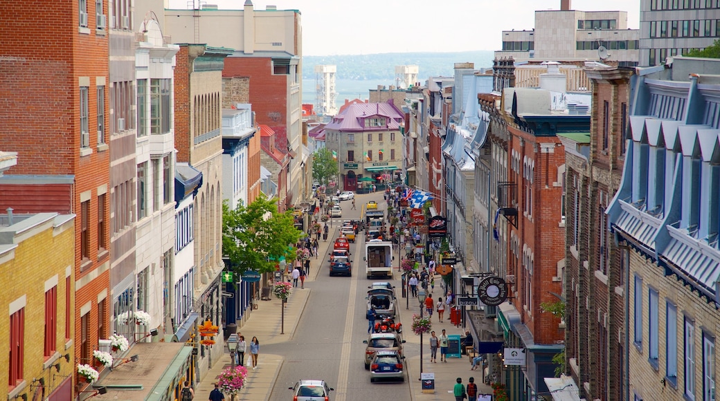 Old Quebec showing a coastal town, general coastal views and street scenes