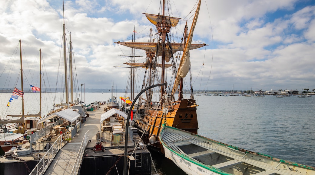 Maritime Museum of San Diego showing a bay or harbor