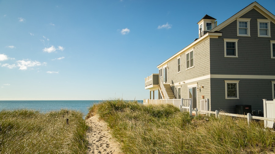 Dennis Port which includes a coastal town and general coastal views