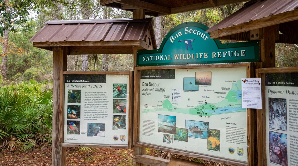 Bon Secour National Wildlife Refuge showing signage