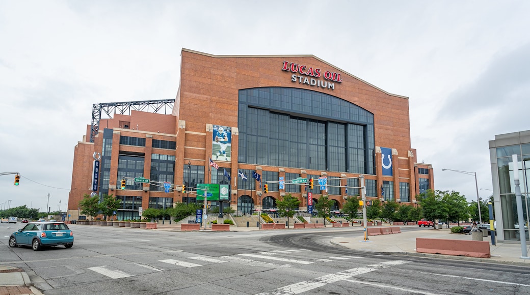 Lucas Oil Stadium which includes signage