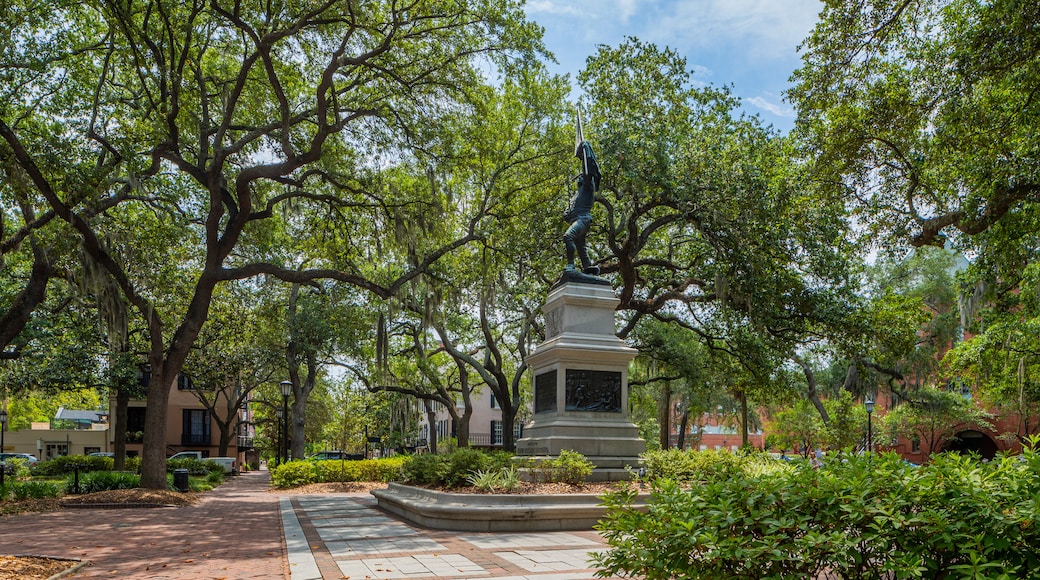 Madison Square which includes a park and a statue or sculpture