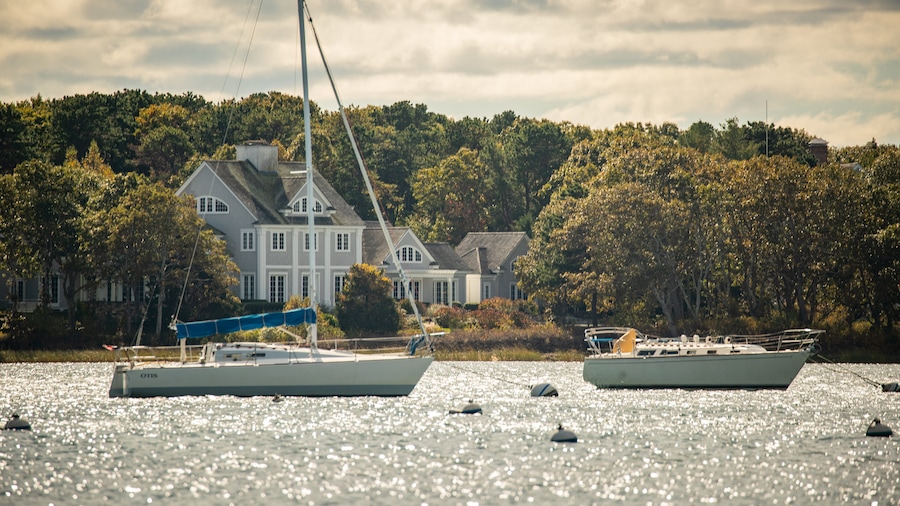 Osterville featuring a bay or harbor and a coastal town