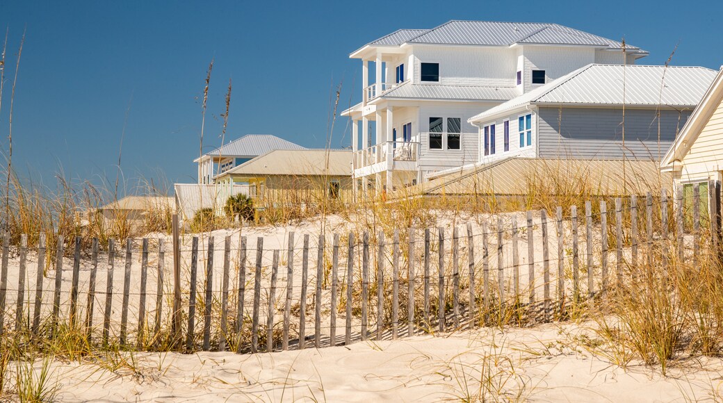 West Beach featuring a beach and a coastal town
