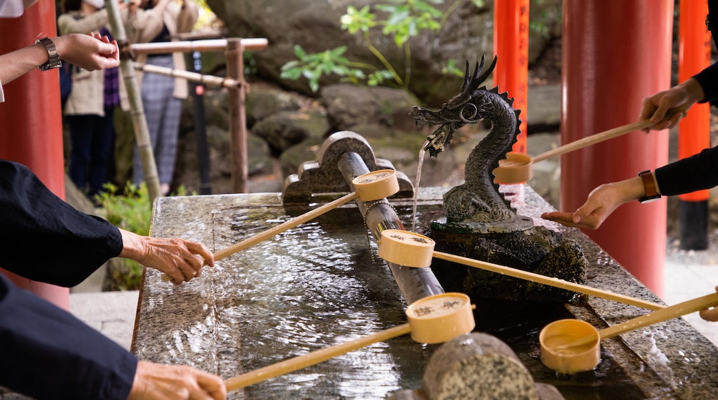 Kinomiya Shrine featuring heritage elements and a fountain