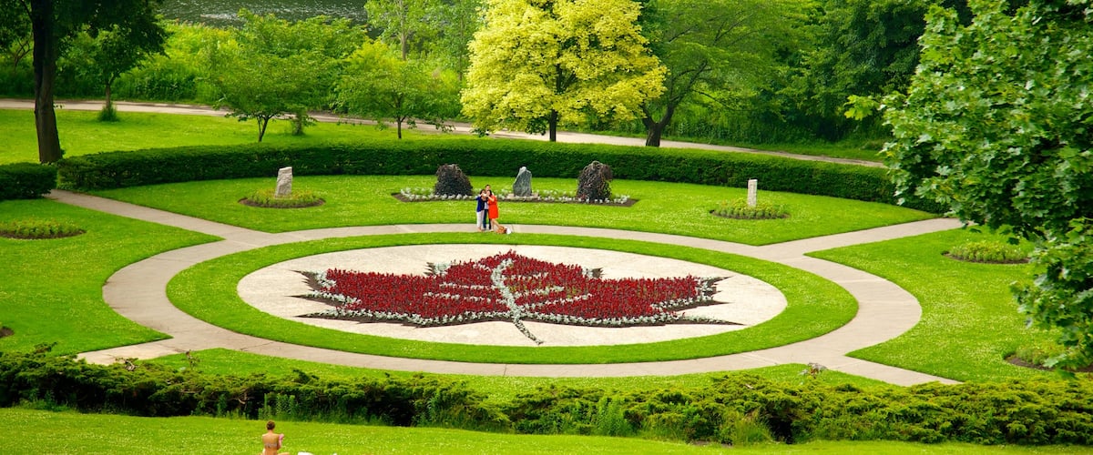 Toronto which includes a garden, flowers and outdoor art