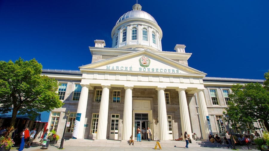 Marché Bonsecours mettant en vedette marchés, ville et patrimoine architectural