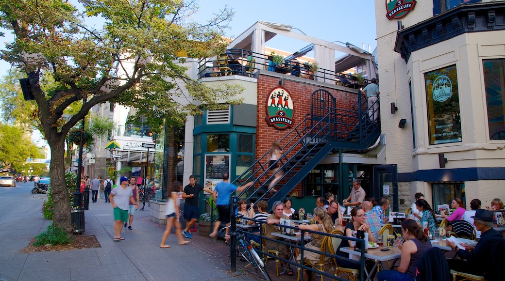 Quartier Latin mit einem Märkte, Essen im Freien und Straßenszenen