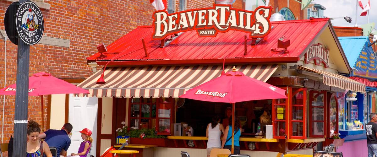 ตลาด Byward เนื้อเรื่องที่ บรรยากาศร้านกาแฟและคาเฟ่, เมือง และ ป้าย