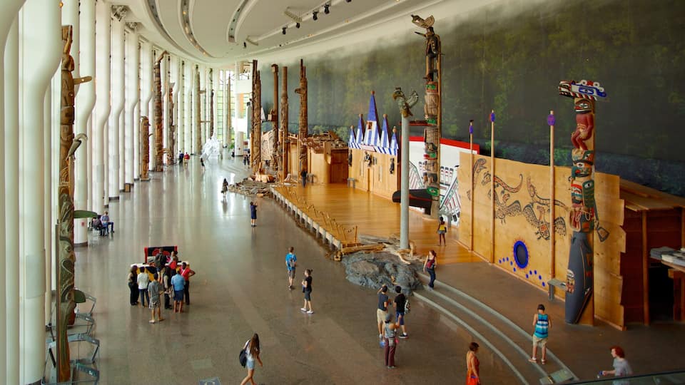 Canadian Museum of History which includes interior views as well as a large group of people