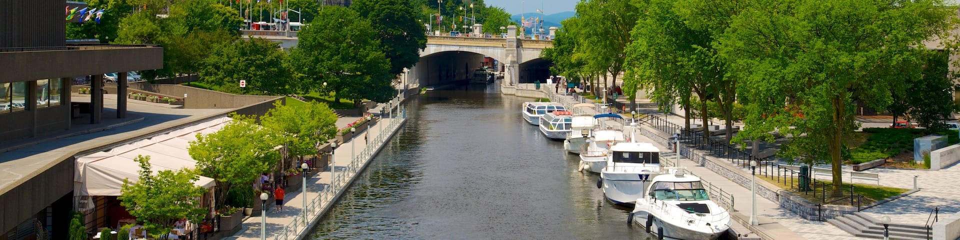 Rideau Canal which includes boating, a castle and a river or creek