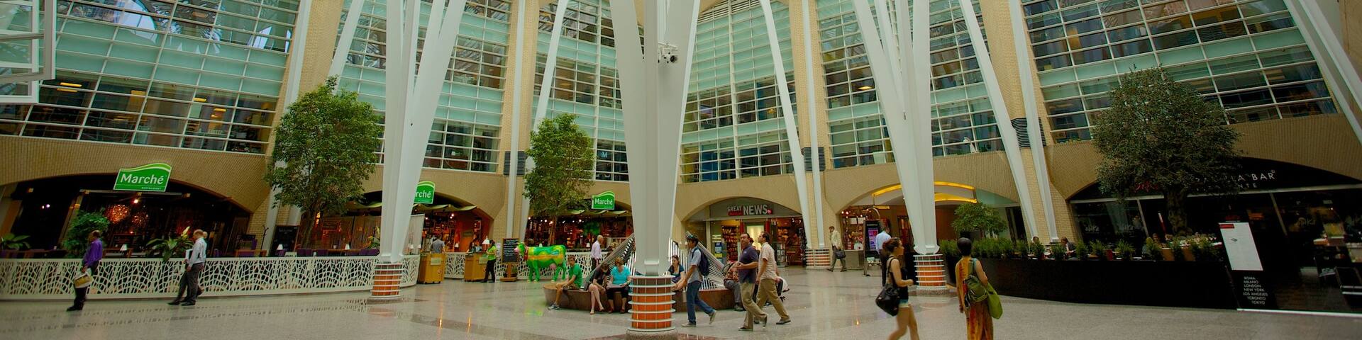 PATH Underground Shopping Mall featuring a city, modern architecture and interior views