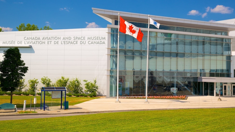 Canada Aviation and Space Museum featuring modern architecture and a city