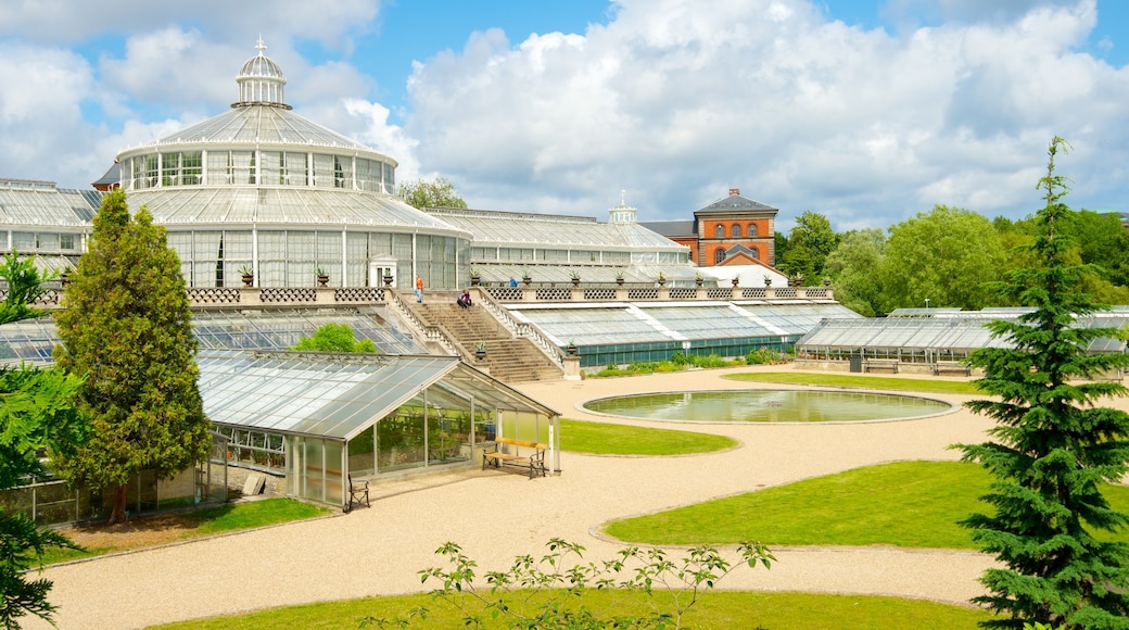 Botanische tuin bevat moderne architectuur en een park